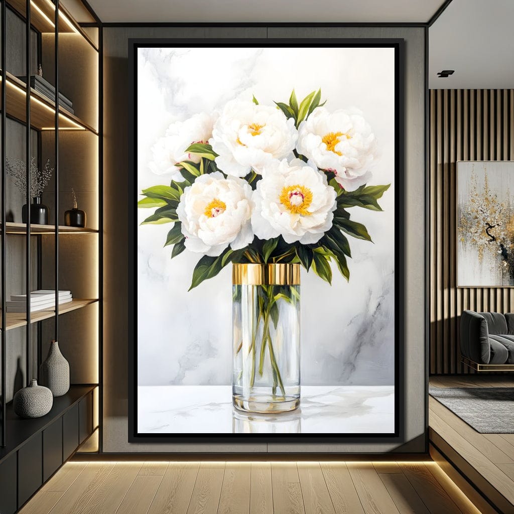 Opulent Peony Elegance Canvas Wall Art