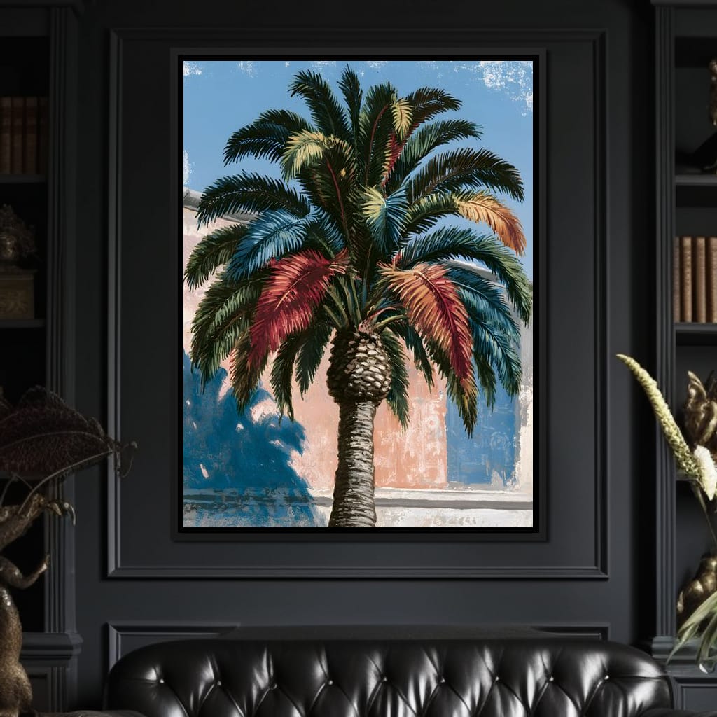 Painted Palms Under Southern Light Canvas Wall Art