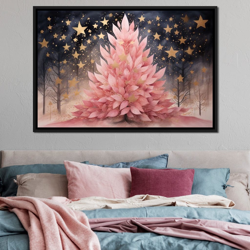 Pink Pine Tree Canvas Wall Art