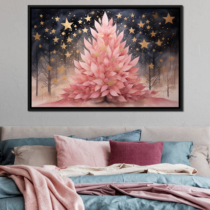 Pink Pine Tree Canvas Wall Art