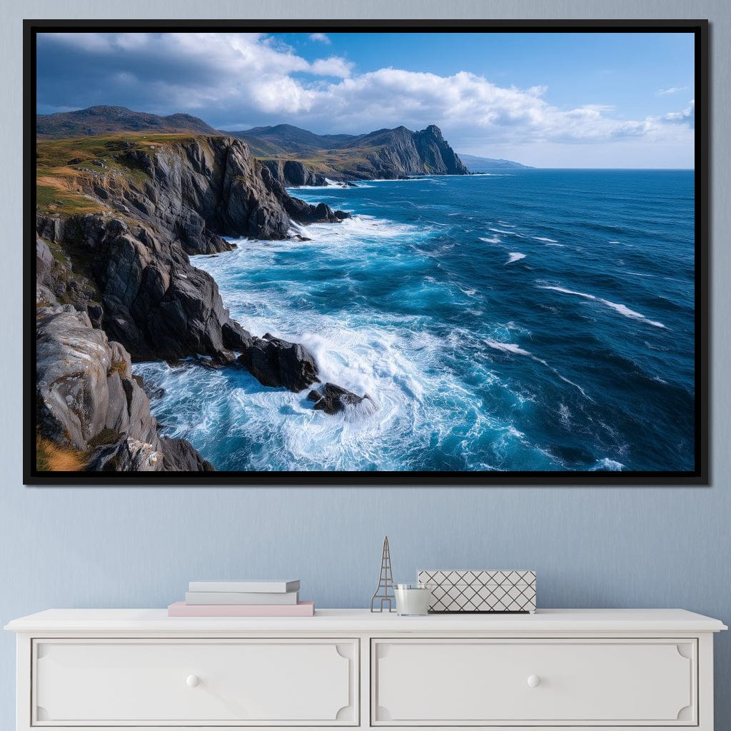 Wild Atlantic Cliff Horizon Canvas Wall Art