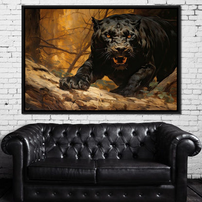 Forest Panther Canvas Wall Art