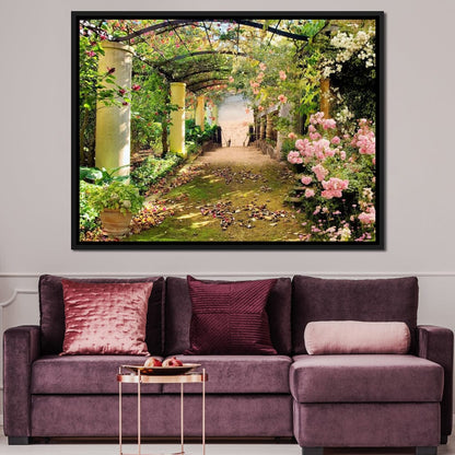 Floral Walkway Canvas Wall Art