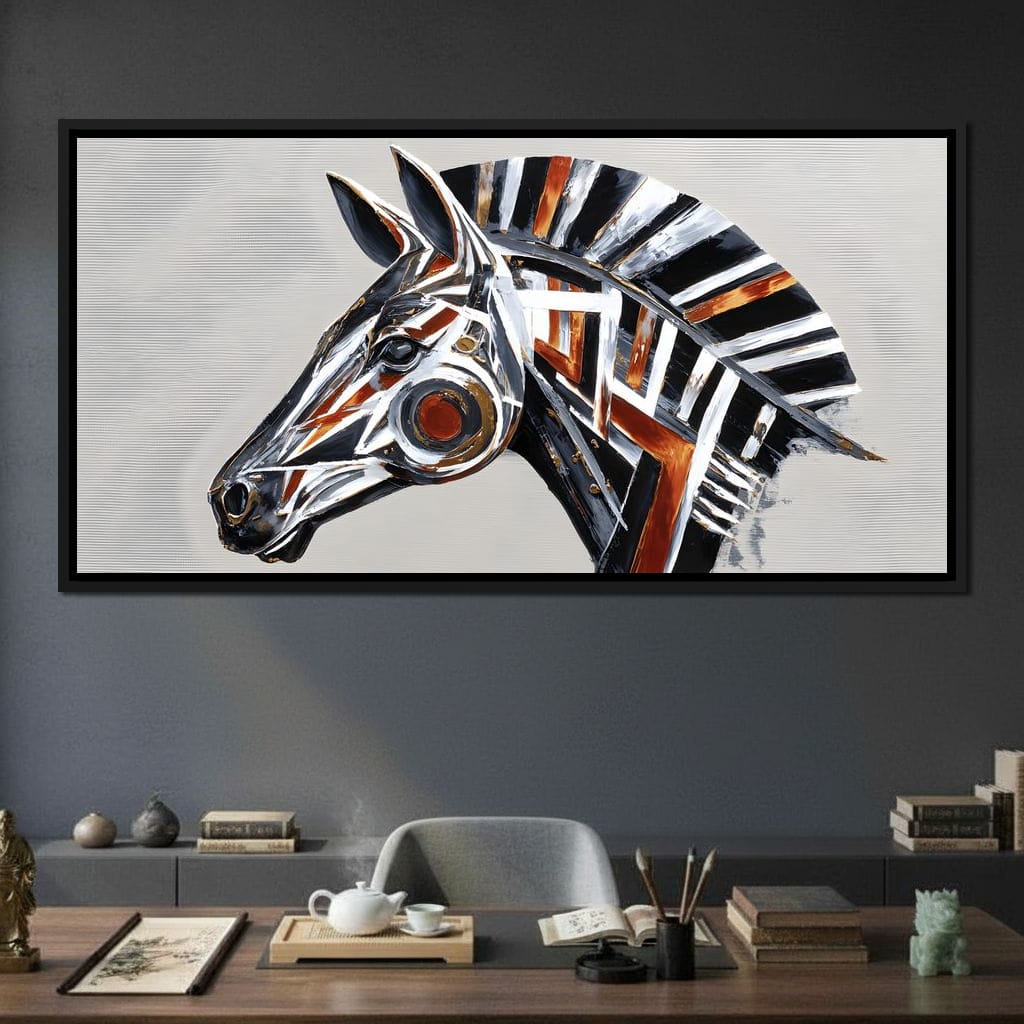 Chrome Horse Elegance Canvas Wall Art