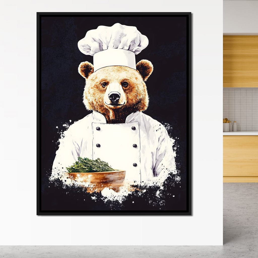 Chef Bear Culinary Delight Canvas Wall Art