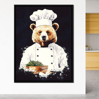 Chef Bear Culinary Delight Canvas Wall Art