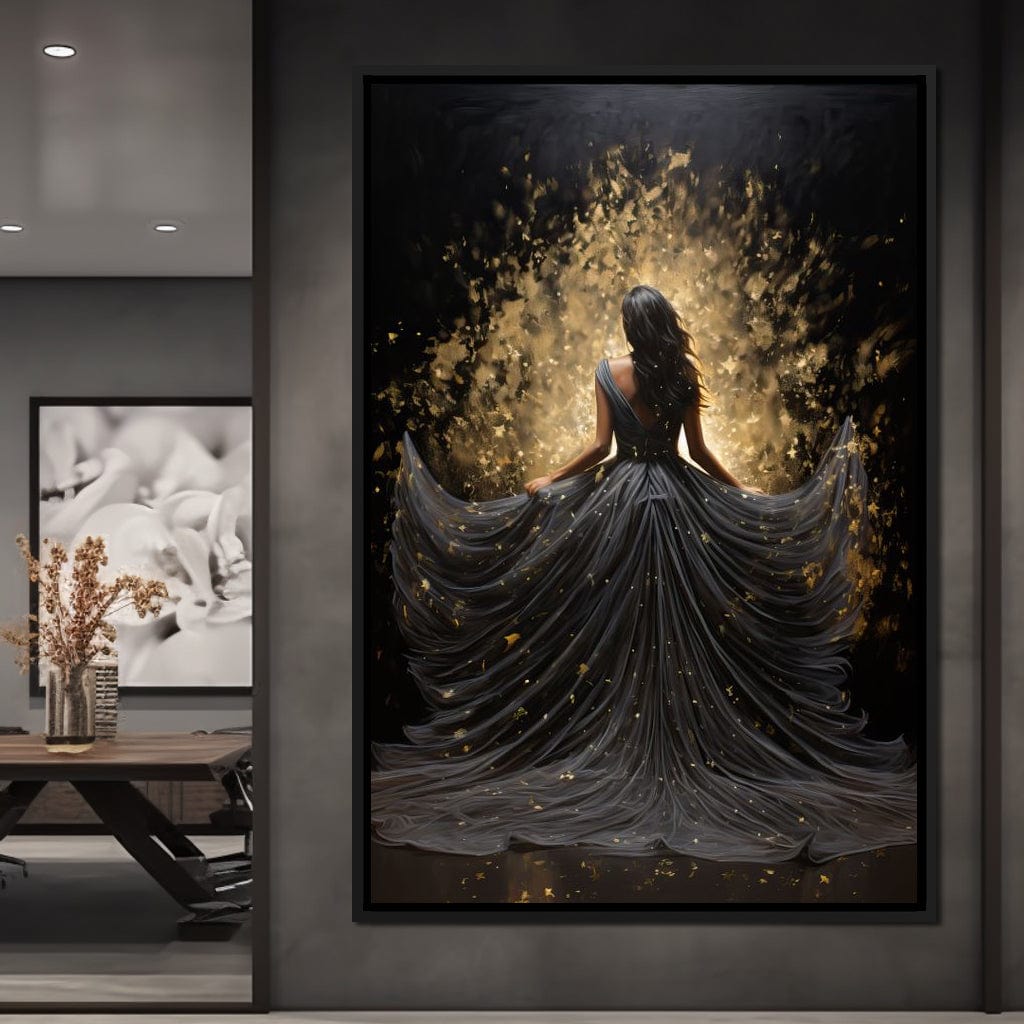Ethereal Flight in Sparkling Gown Canvas Wall Art