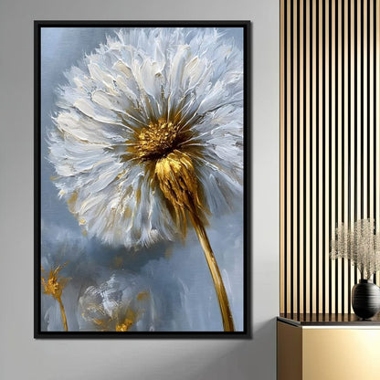 Gilded Dandelion Canvas Wall Art