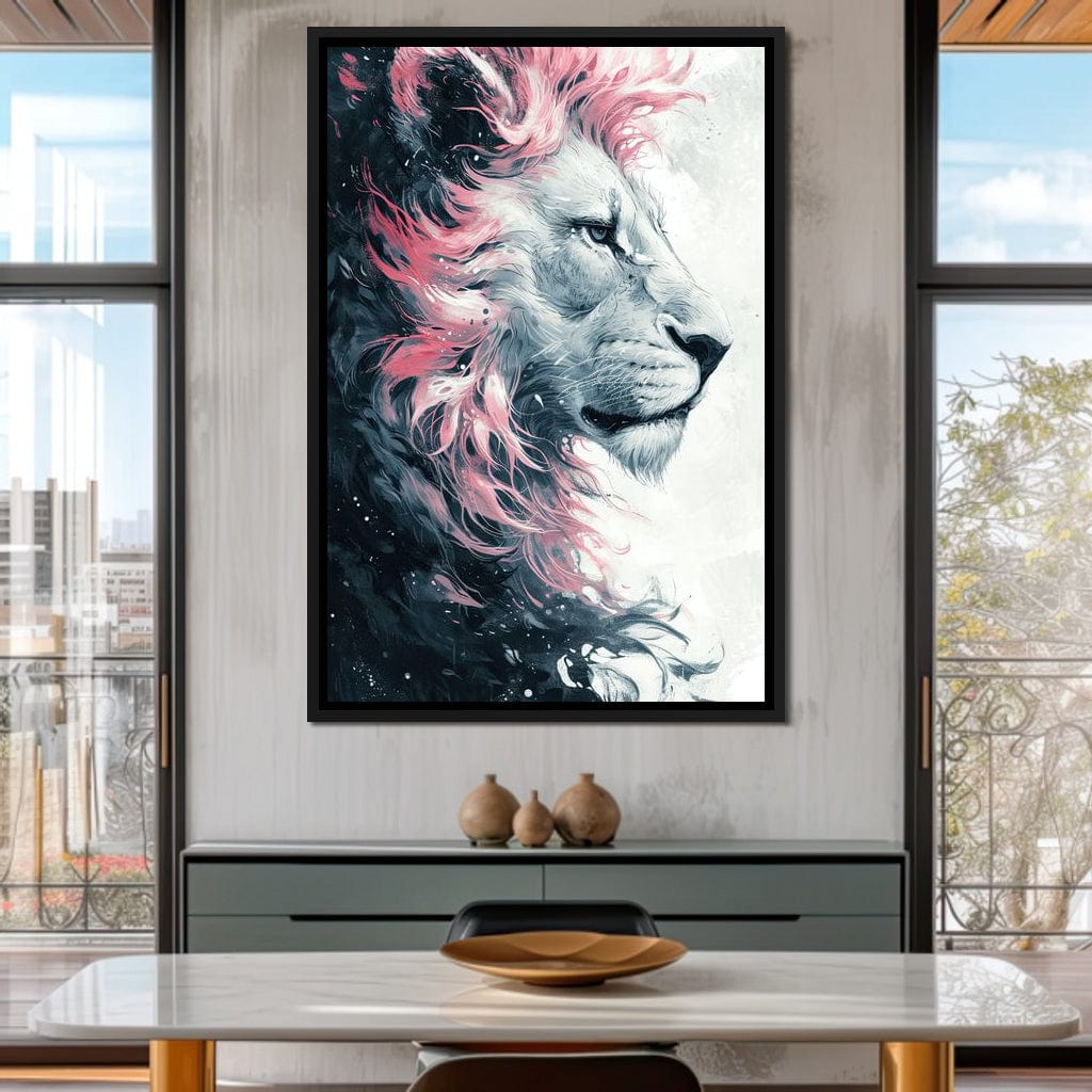 Majestic Pink Mane Monarch Canvas Wall Art