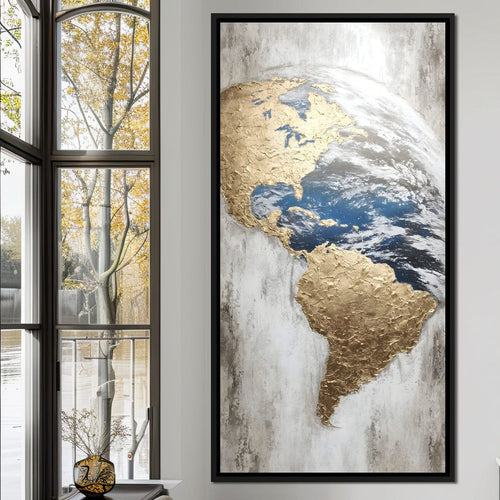 Golden Earth Reflection Canvas Wall Art