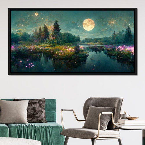 Glittering Lake Canvas Wall Art