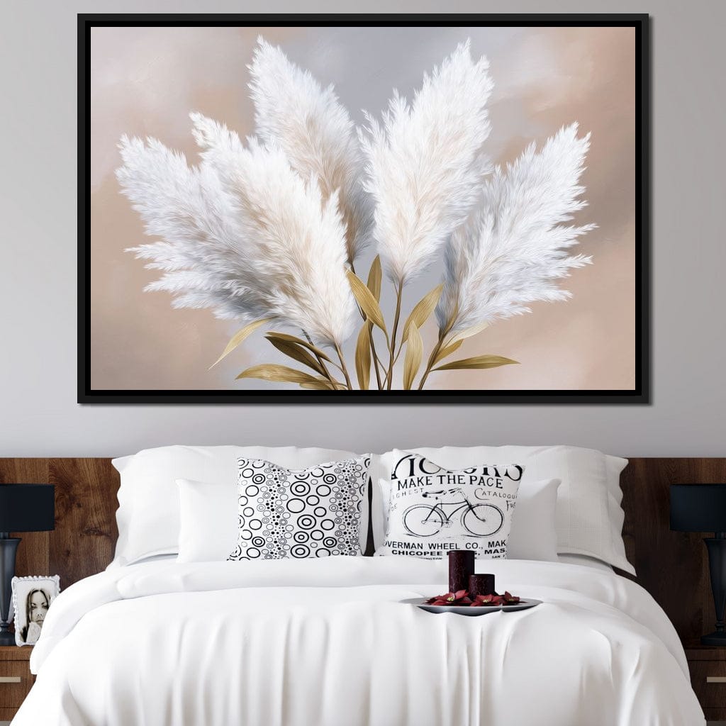 Soft Pampas Feathers Bouquet Canvas Wall Art