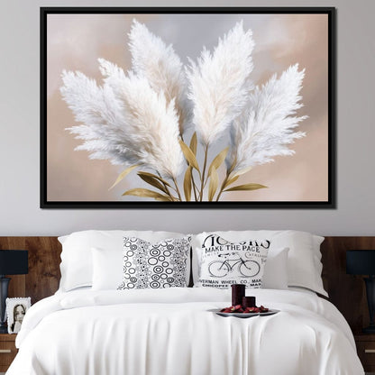 Soft Pampas Feathers Bouquet Canvas Wall Art