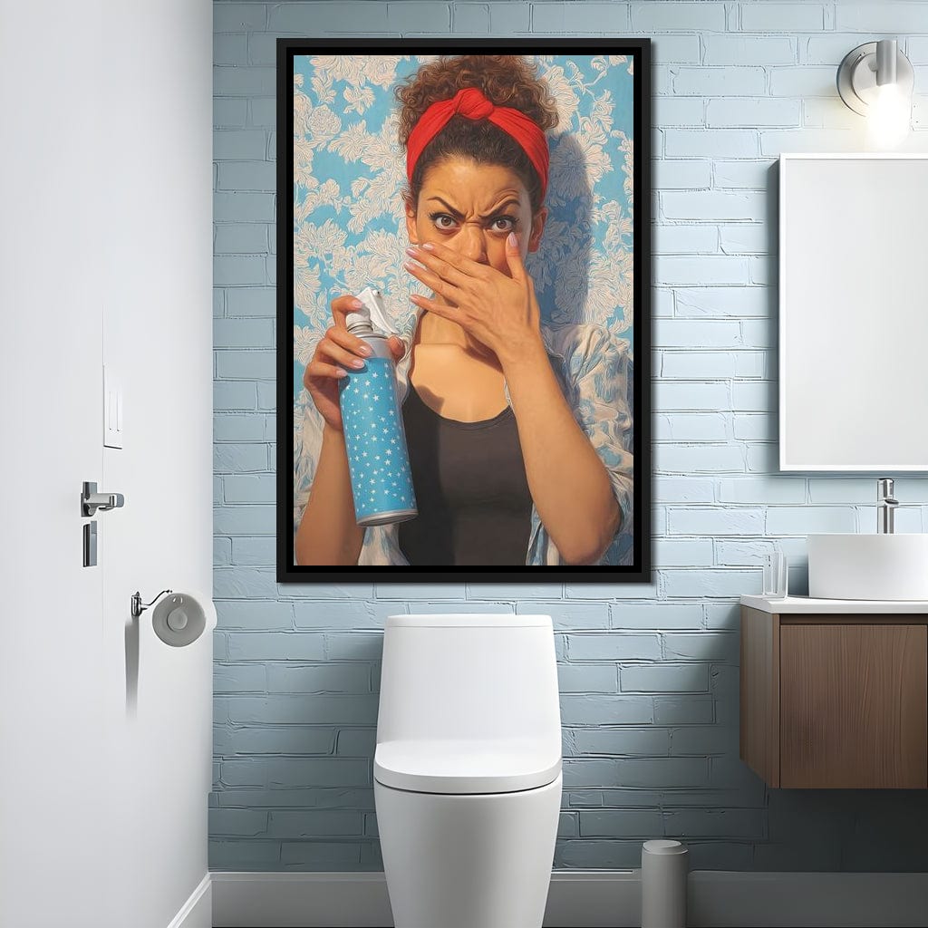 Bathroom Spray Panic Canvas Wall Art