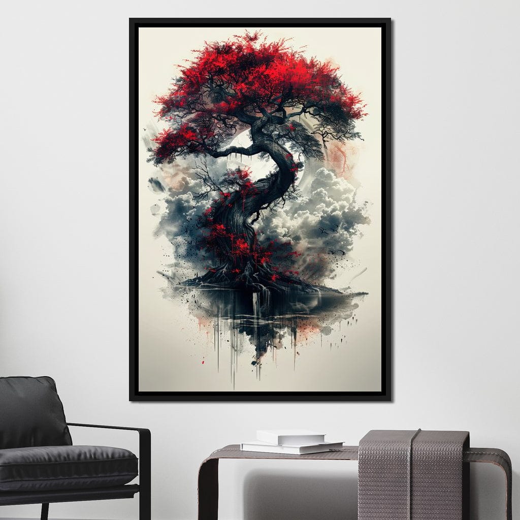 Sanguine Canopy Resilience Canvas Wall Art