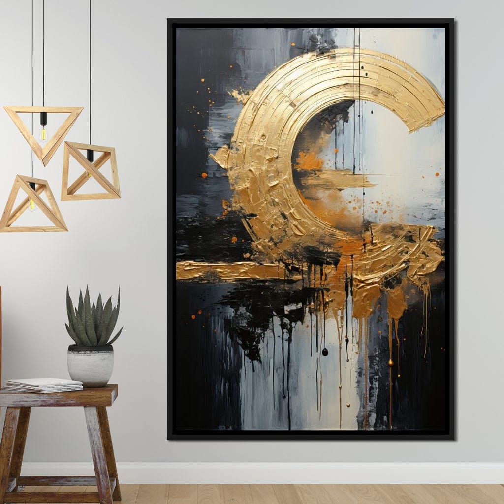 Golden Auroral Echoes Canvas Wall Art