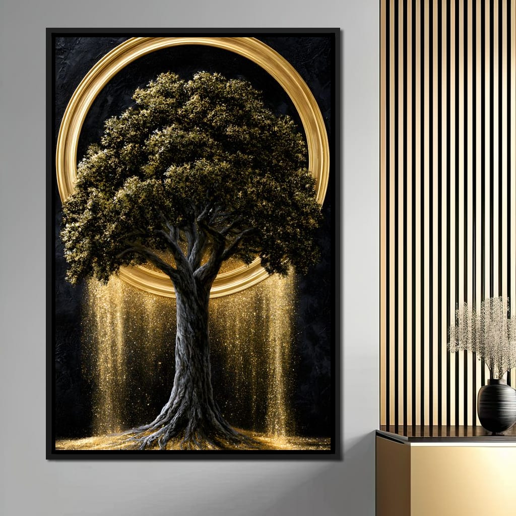 Gilded Roots of Eternal Radiance Canvas Wall Art