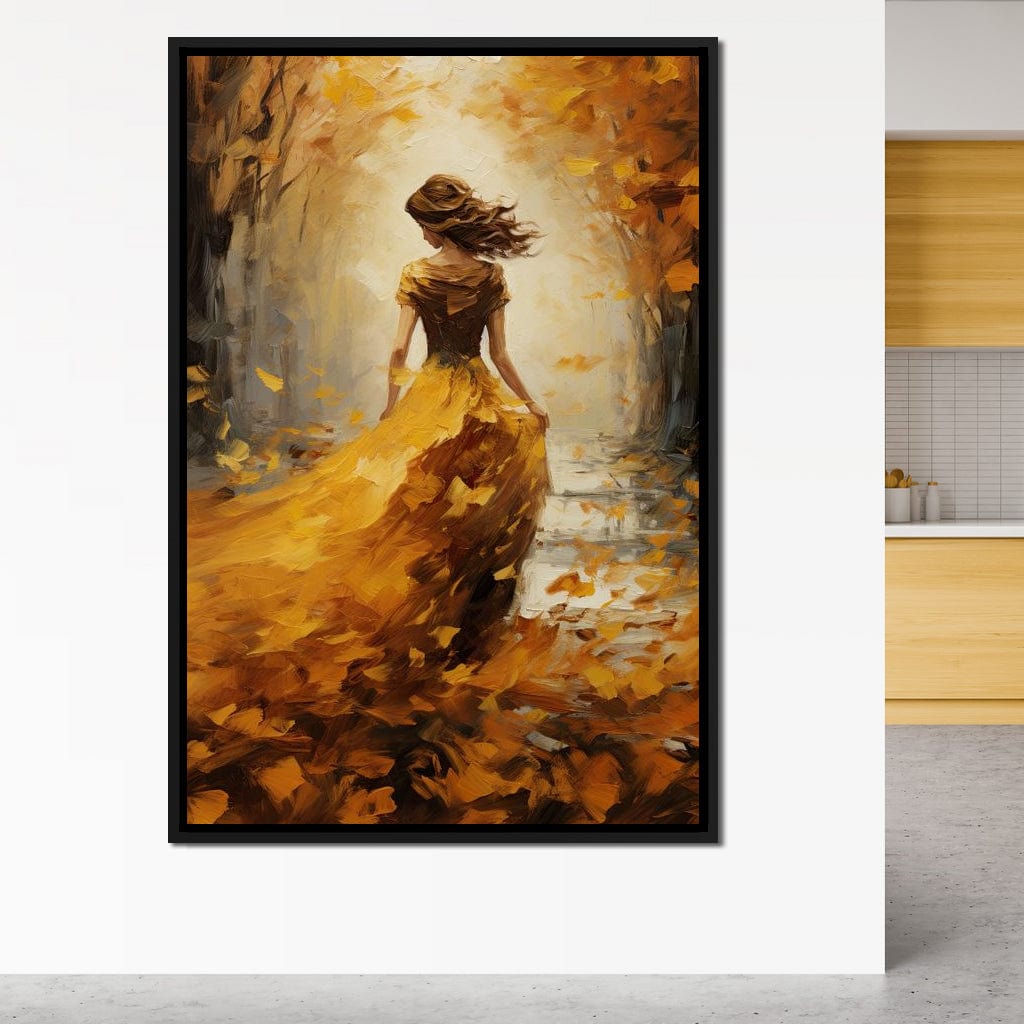 Amber Forest Promenade Canvas Wall Art