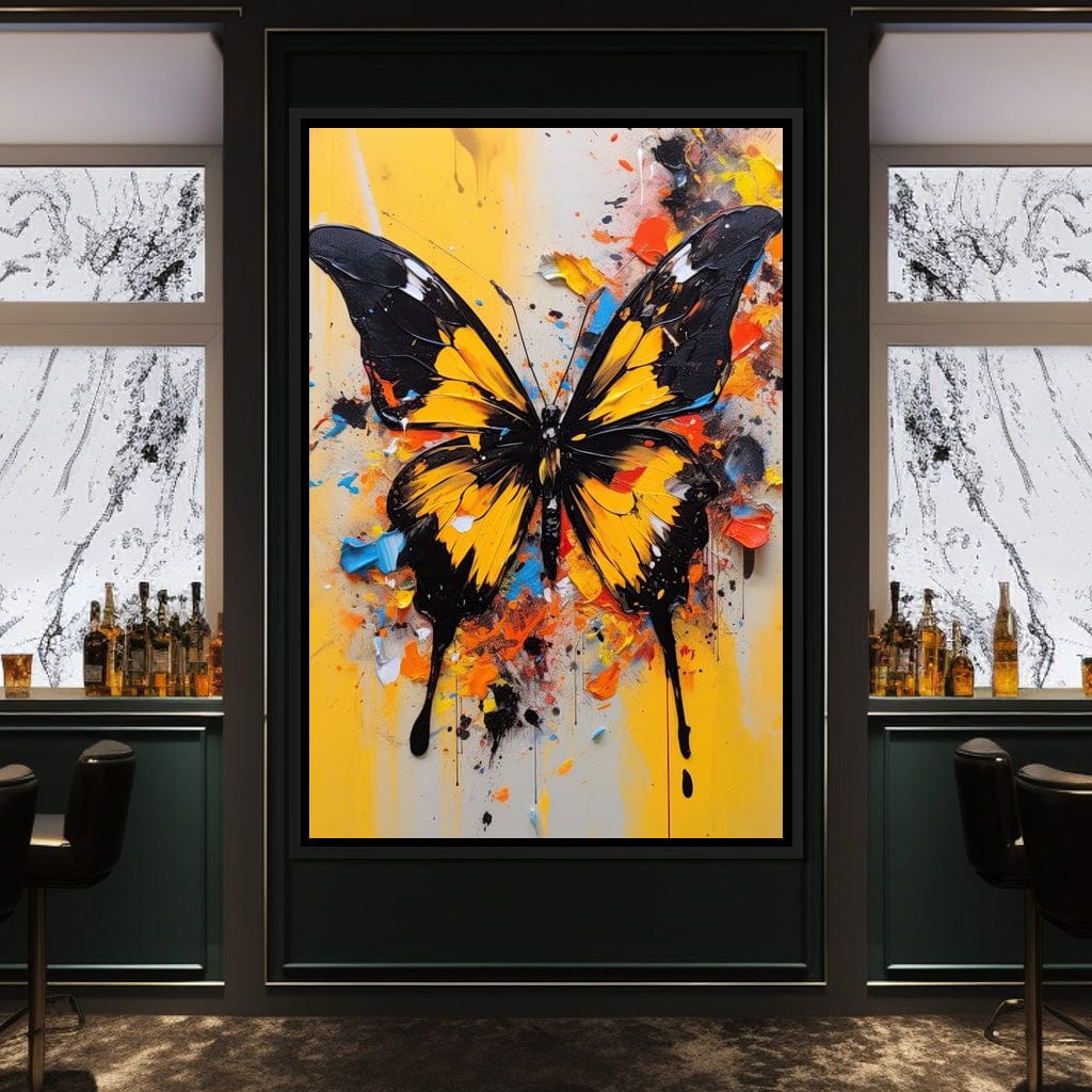 Whimsy of Fluttering Colors Canvas Wall Art