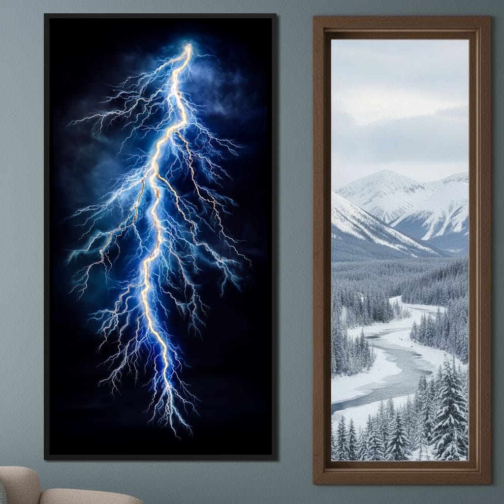 Lightning Storm Strike Canvas Wall Art