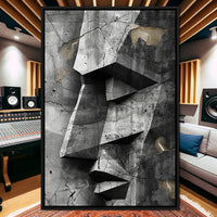 Monochrome Geometric Echoes Canvas Wall Art