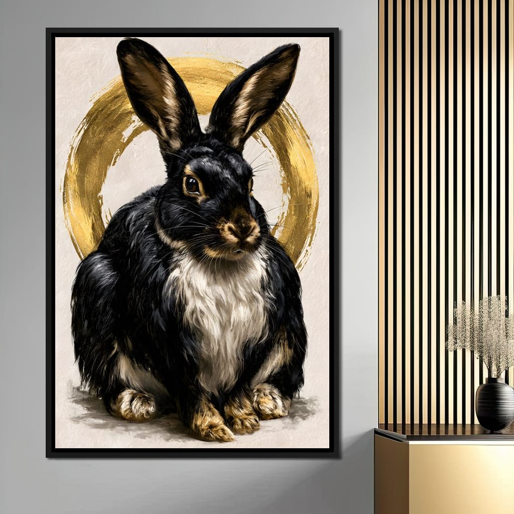 Gilded Hare of the Silent Circle Canvas Wall Art