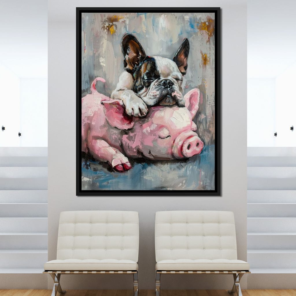 Frenchie Piglet Dreamy Den Canvas Wall Art