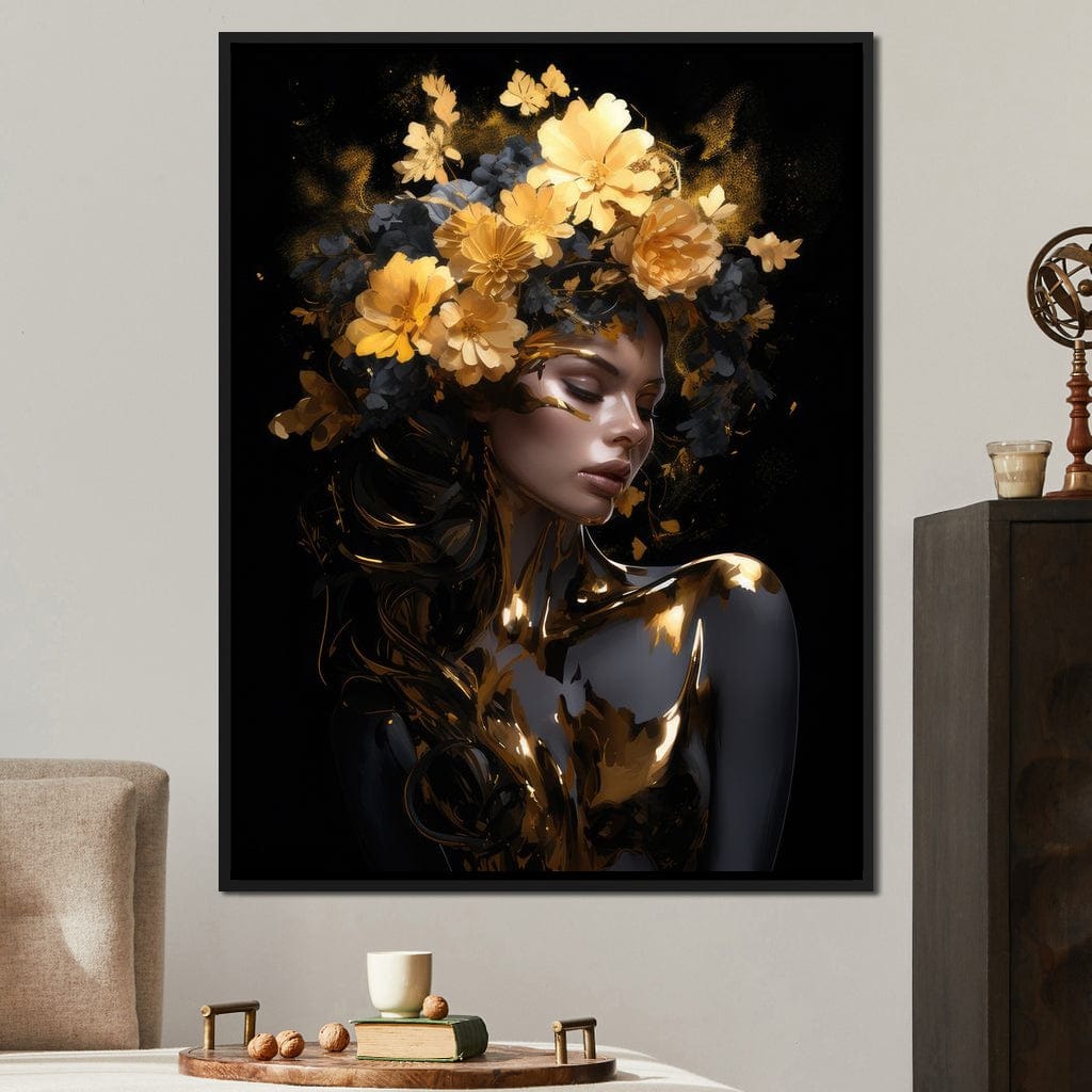 Floral Elegance Crown Canvas Wall Art
