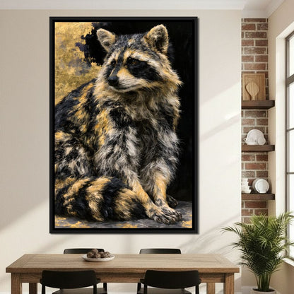 Midnight Bandit of Gilded Shadows Canvas Wall Art