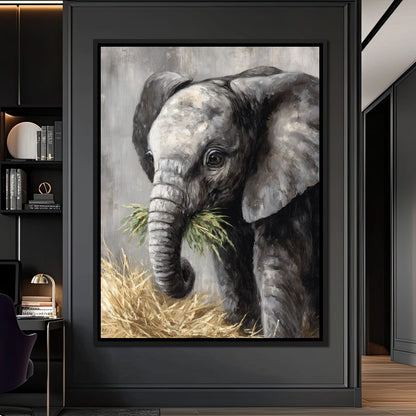 Gentle Giant Elephant Portrait Canvas Wall Art