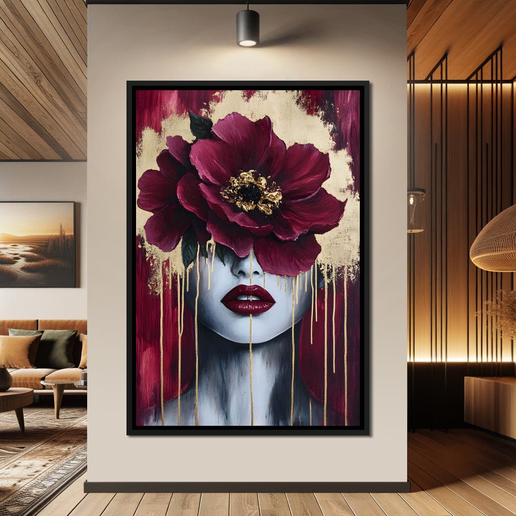 Golden Petals Silent Beauty Canvas Wall Art