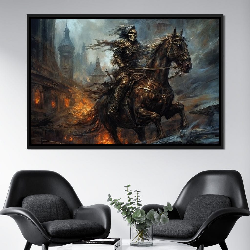 Skeleton Knight Canvas Wall Art