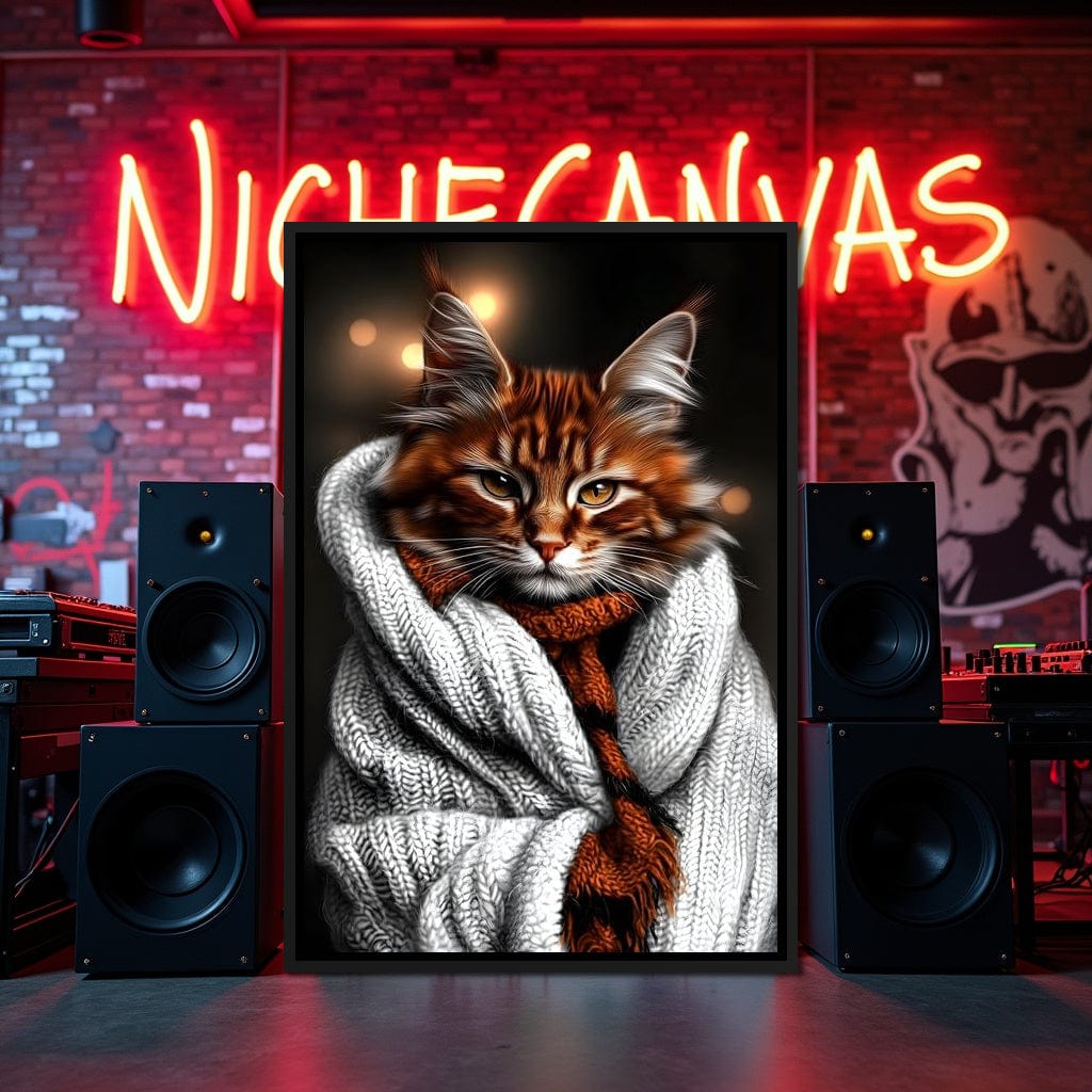 Warm Feline Elegance Wrapped Canvas Wall Art