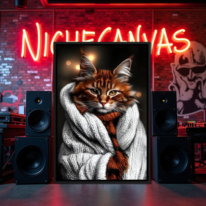 Warm Feline Elegance Wrapped Canvas Wall Art
