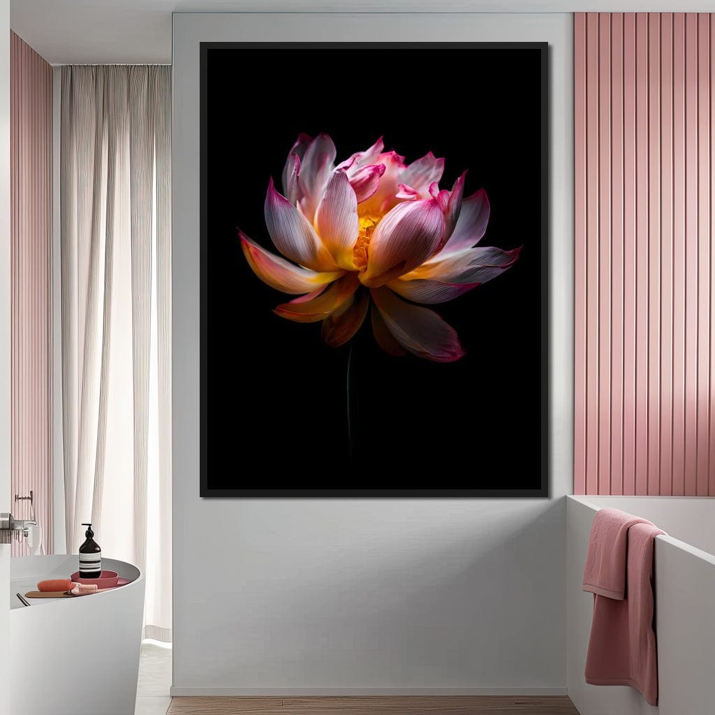 Luminous Lotus Radiant Petals Canvas Wall Art