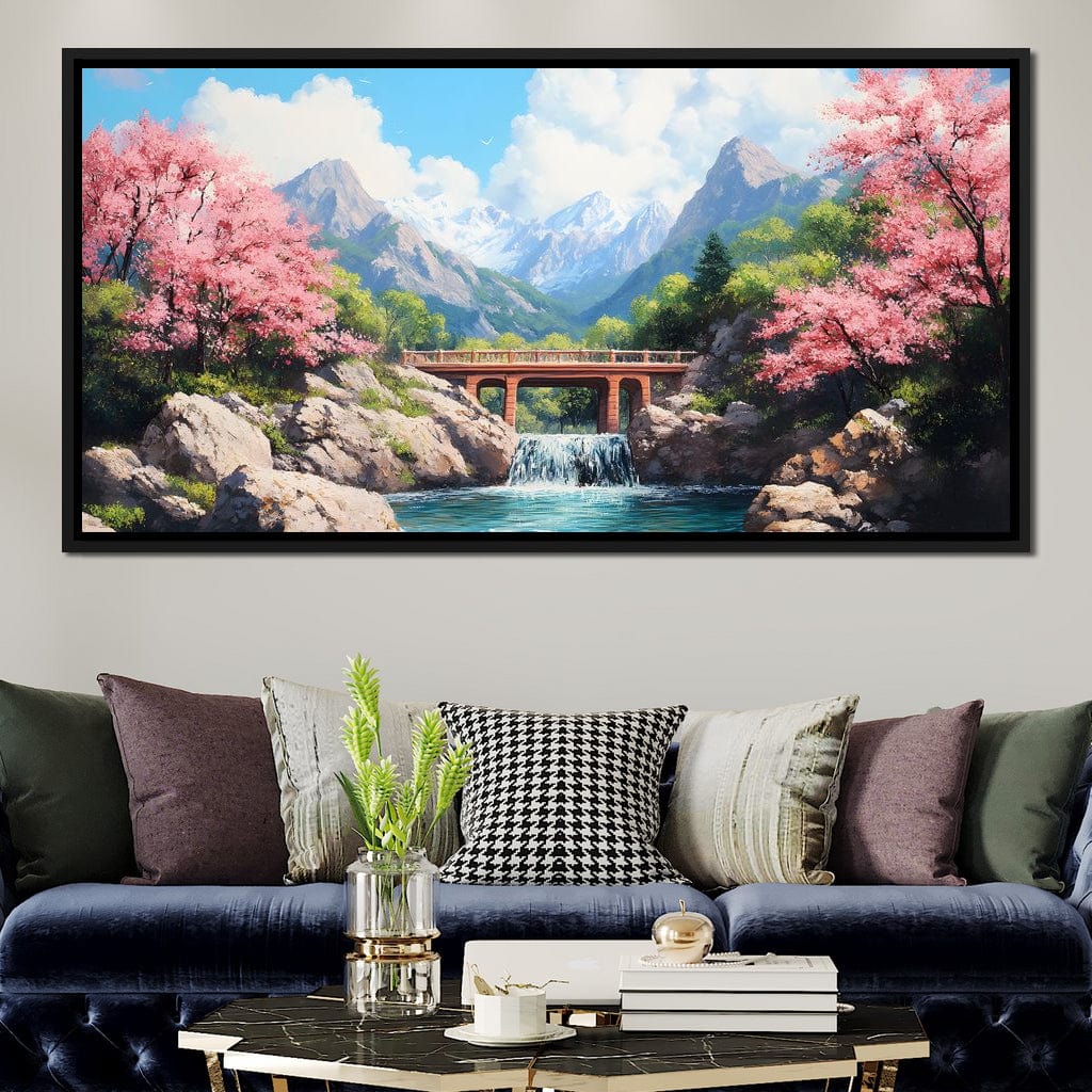 Bridge Over Tranquil Waters Canvas Wall Art
