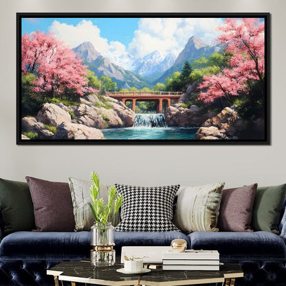Bridge Over Tranquil Waters Canvas Wall Art