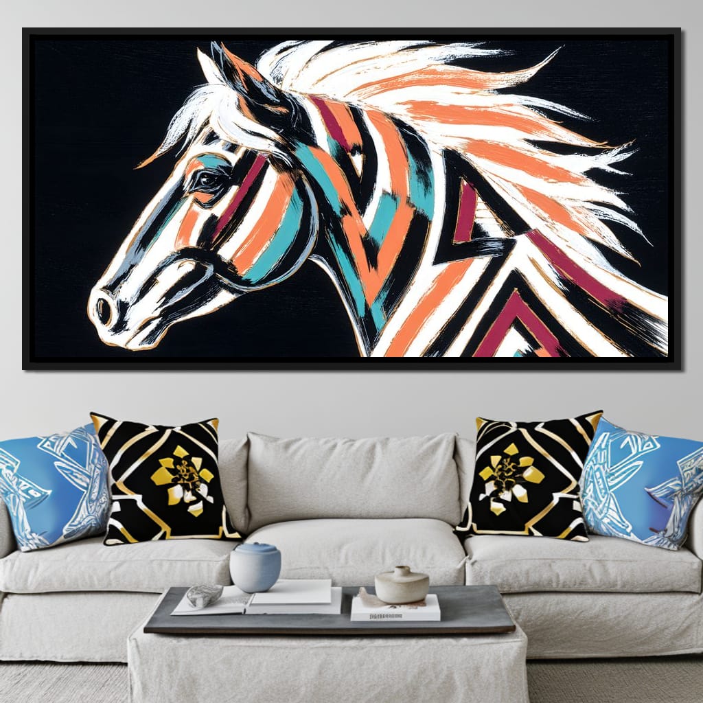 Prismatic Stallion Spirit Canvas Wall Art
