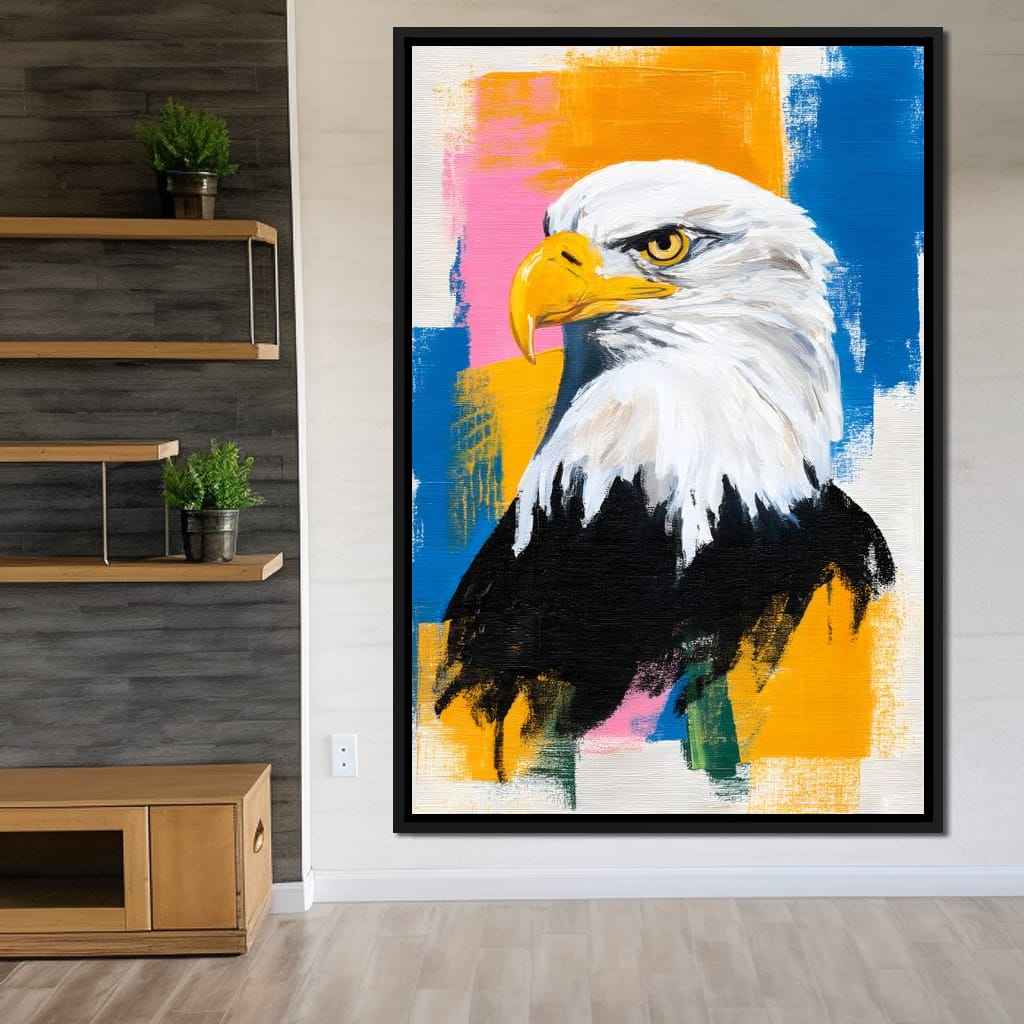 Bold Eagle Pop Portrait Canvas Wall Art