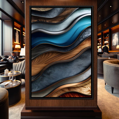Colorful Wooden Waves 001 Canvas Wall Art