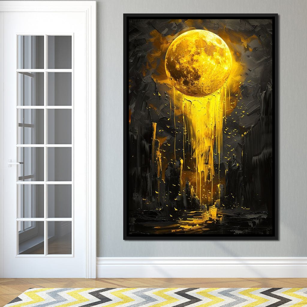 Golden Monolith Meltdown Canvas Wall Art