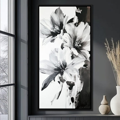 Monochrome Flora Harmony Canvas Wall Art