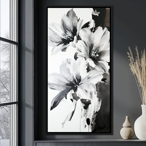 Monochrome Flora Harmony Canvas Wall Art