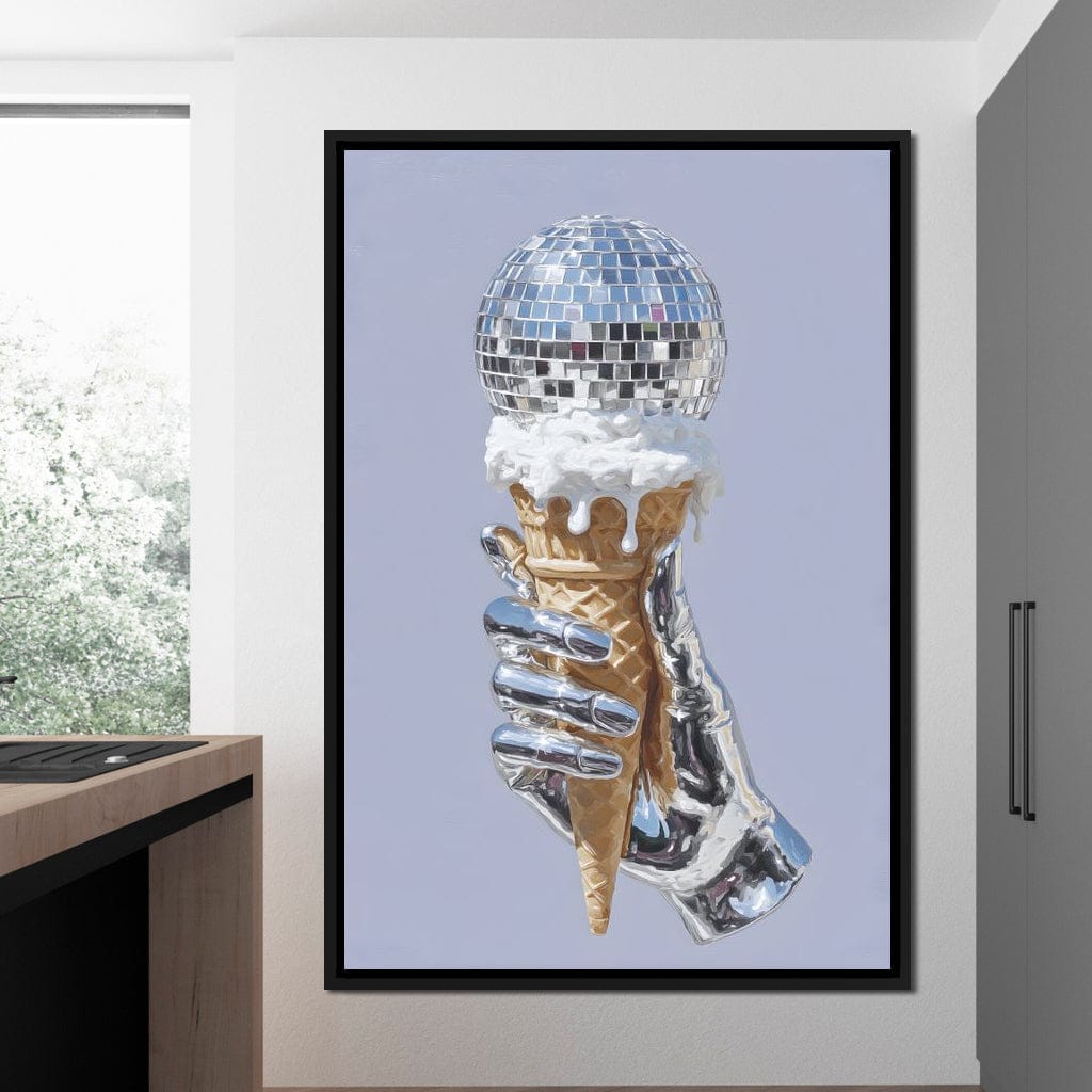Chrome Hand Disco Ice Cream Dream Canvas Wall Art