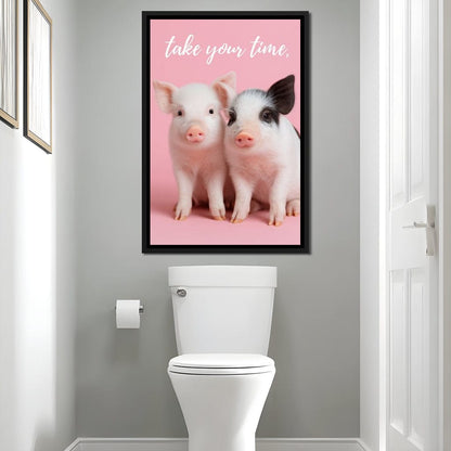 Take Your Time Piglet Pals Canvas Wall Art