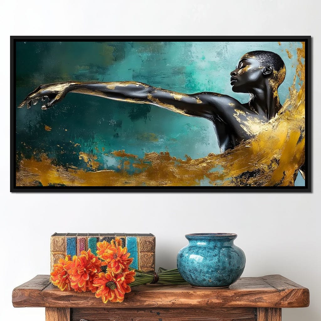 Golden Essence of Movement Canvas Wall Art