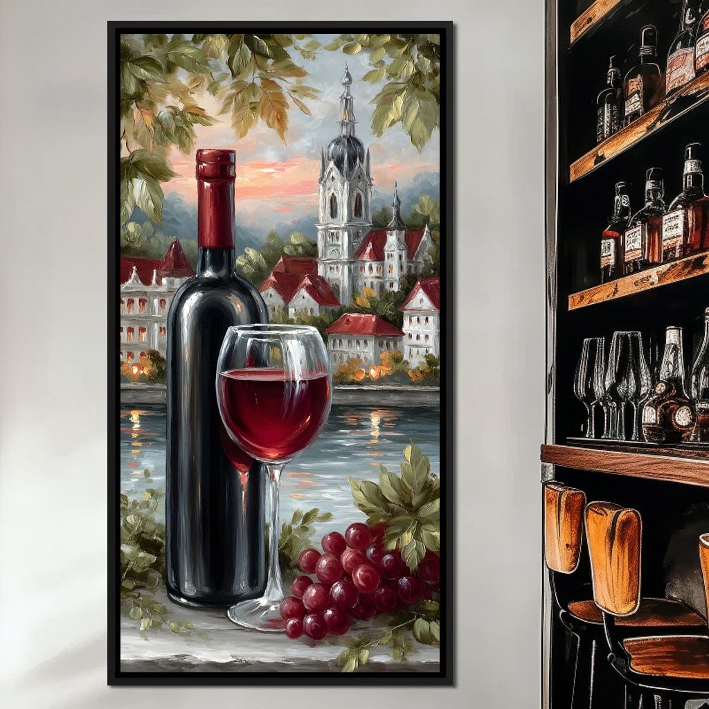 Wine Reflections by the Lake Canvas Wall Art