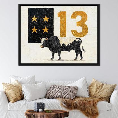 Starlit Cattle #13 Canvas Wall Art