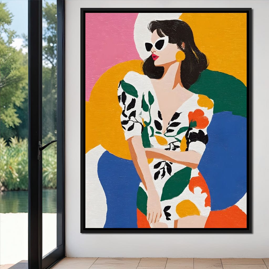 Retro Chic Diva Color Pop Portrait Canvas Wall Art