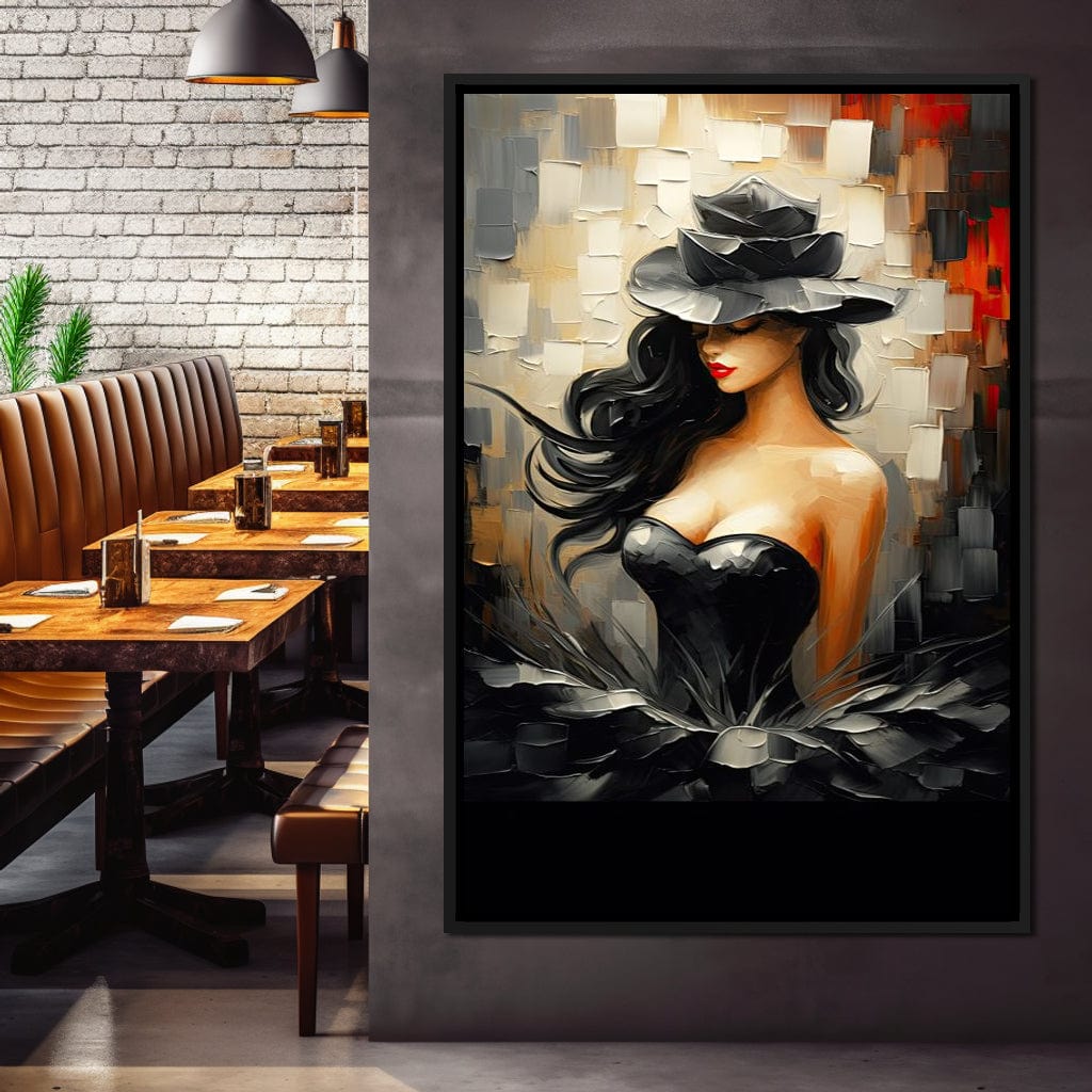 Noir Elegance in Bloom Canvas Wall Art
